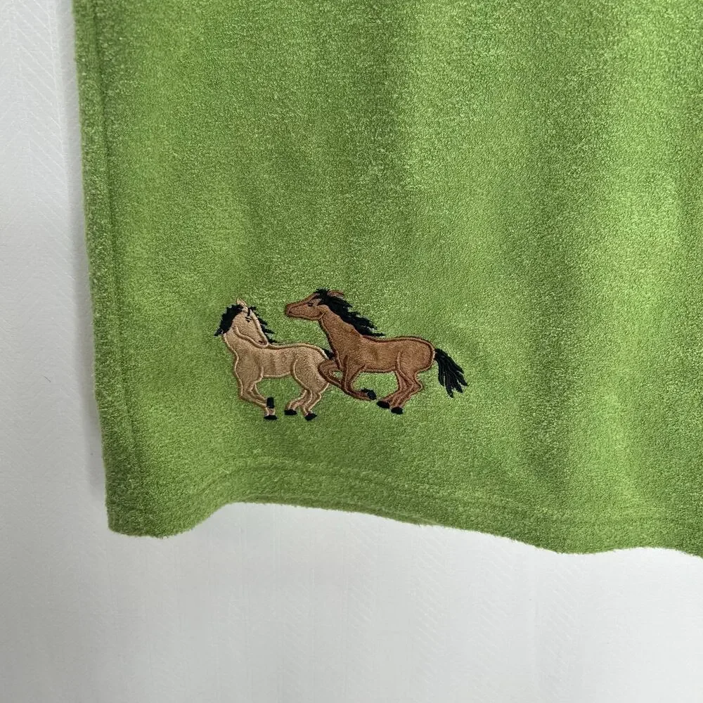 Mandal Bay green best horse embroidery equestrian ranch western horseshoe